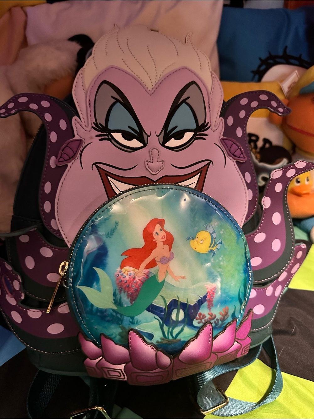 Loungefly Ursula The Little Mermaid Purple Character Backpack